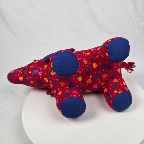 Abstract heart art Elephant Handmade Plush Animal Nursery Toy Decor 12" Tall - Picture 7 of 7